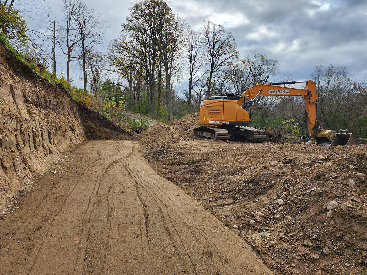 PMF Construction preparing retaining wall PMF Construction preparing retaining wall